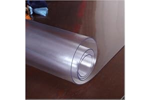 LAVOUP Table Protecter Frosted PVC Wipeable Table Cover Cloth Waterproof For Home Kitchen 35.4 X 59.1 Inch (Transparent-Frosted, 90 x150 cm)