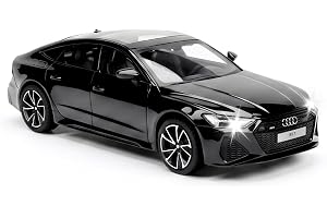 TOPRON Audi RS7 1:32 modellbil av metall, detaljerad sportbil med öppningsdörrar, ljus, ljud och dragfunktion, modellbil pres