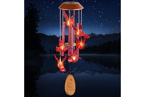 MARCHIORI Decorative Mobiles gifts Cardinals, Sympathy Memorial Wind Chimes Gift for Loss of Mother Father Husband Condolence Remembrance, Garden Courtyard Lawn Decoration