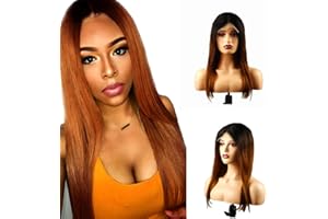 Zeslaerr Cabello Humano 5X5 Lace Front Wig Human Hair Straight 1B/4/30 Black Root Ombre Brown Peruk Brecirian Virgin Pre Plucked Natural Hairline Closure Wig 28 Inch