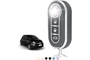 TOOMUME Coque Clé, Etui Cles Étui Clés Adapté pour Fiat 500 Punto Bravo Panda Abarth Doblo Ducato Idea Linea Ulysse Tipo Lancia Ypslon Delta Musa, Couvre Clef Cache Cle Voiture Telécommande - Flip Key