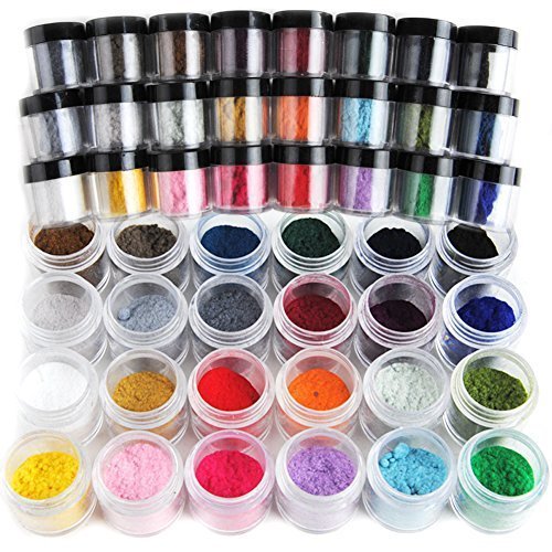 Fashion Gallery 24 Colour Jumbo Size Velvet Flocking Powder Velvet Nail Art Polish Tips