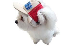 feiling Casquette de Baseball pour Chiot Petit Chien Tendance Chat Chapeau de Soleil Réglable avec Trous d'oreilles Sport Dog Hat avec Mentonnière Cap de Animaux (S, Rouge)