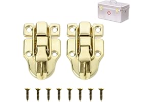 MOVKZACV Paquete de 2 pestillos retro de plata estilo caja de palanca de metal antiguo con agujero para candado para caja de joyería, caja de madera pequeña, caja ordinaria