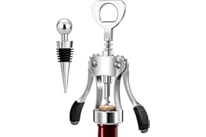 AIDSHUNN Weinöffner Korkenzieher Edelstahl Flügelkorkenzieher Bier Multifunktionalem Flaschenöffner für Korken und Kappen Küche, Restaurant, Bars, Profis oder Zuhause, Silber