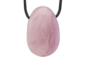 Lebensquelle Plus Pendentif en Forme de Goutte Kunzite - Avec Cordon en Coton - Pierre Précieuse de Qualité Supérieure