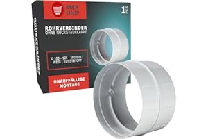 MKK Verbindungsstück Verbinder Lüftungsrohr Rundkanal Rohr Ø 100 mm Lüftungsanlage Kanal K0100 21