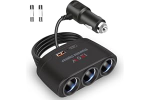 VIVIDRISE 5-in-1 Auto Zigarettenanzünder Verteiler, 120W Auto KFZ Ladegerät Adapter Zigarettenanzünder USB mit 12V/24V 1 USB + 1 PD Steckdosen Autoladegerät für iPhone iPad Dashcam Navi Sitzheizung GPS