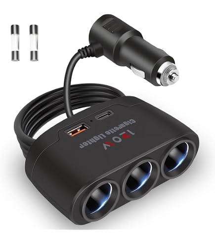 12/24V LED Verteiler Dose Zigarettenanzünder Mehrfachstecker 3USB TypC