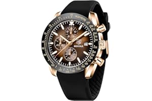 BY BENYAR Mens Watches Analog Quartz Chronograph Waterproof Men's Wrist Watches Business Casual Fashion Classic Designer Elegant Dress Watch with Calendar Leather/Stainless Steel Strap Gifts for Men