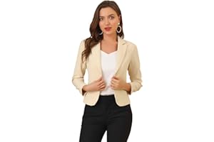 Allegra K Blazer Femme Imprimé Fleuri Veste de Costume d'affaires Décontracté à Revers Cranté Coupe Cintré Blazer de Bureau Floral
