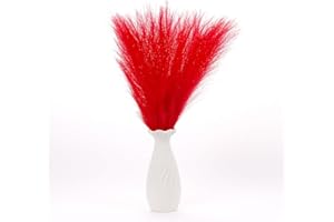 Uxney Erba della pampa,Erba della pampa artificiale 55cm - Decorazione con fiori secchi per domestico(Rosso,20 pezzi)
