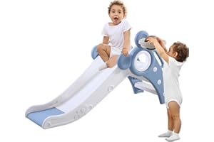 GROWAYSTORY Slide Indoor Outdoor from 1 2 3 Years, Foldable Children's Slide, Baby Garden Slide, Great Gift for Children, Birthday Gift, Blue