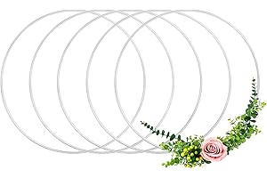 Anvin Metallringe zum Basteln 15cm Silber, Deko Ringe zum Aufhängen, Drahtringe zum Basteln, Bastelringe Metall für Wickeltechnik, Traumfänger, Floristik, Hochzeitskranz, Hoops(15cm Silber 5 Stück)
