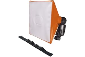 LumiQuest SoftBox III LQ-119S, Flash Diffuser & Light Softener, Universal Classic Design for External Camera Flashes with UltraStrap, Neon Orange