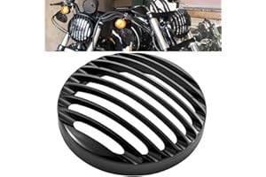 KATUR Rupse - Rejilla negra de aluminio de 14,6 cm para faro delantero para 2014 Harley Sportster XL 883 1200