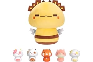 Mewaii Peluche Cuscino Kawaii Cuscino per bambino di animali bambola giocattoli a forma di fungo e comodi cuscini in peluche per bambini da 3 anni e più (20 cm, vespe)