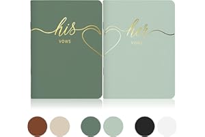 LSSH GmbH Vow Books With Perfectly sized His and Hers Vow Books with an inside page to write your heartfelt message - A beautiful decoration for your wedding day! (Mint & Sage)