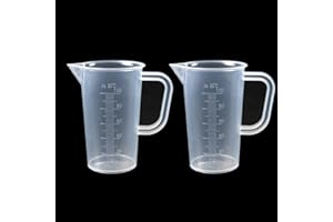 MisFun 2 Piezas Vaso Medidor de Plastico 100ml, Jarra Medidoras de Graduado con Asa, Vasos Graduados de Laboratorio Tazas Medidora de Liquidos Vasos Dosificadores para Laboratorio, Cocina, Hornear
