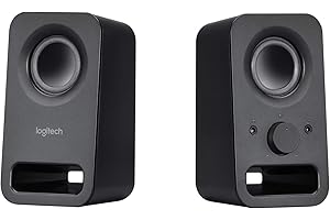Logitech Z150 Altoparlanti Stereo Multimediali Compatti, Ingresso Audio da 3.5 mm, Controlli ‎Integrati, Jack Per Cuffie, Presa EU/IT, Computer/Smartphone/Tablet/Lettore Musicale, Nero (Notte)