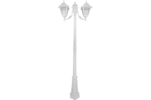 WEBMARKETPOINT Lampione New York Cm. 200 Due Luci Bianco