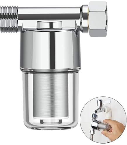 Filtro Acqua Doccia 1/2 3/4 Filtro anticalcare Lavatrice con Filtri di Precisione da 40 um e Adattatori Può Filtrare Efficacemente le Impurità Nell'acqua per Pozzo, Rubinetti, Scaldabagno
