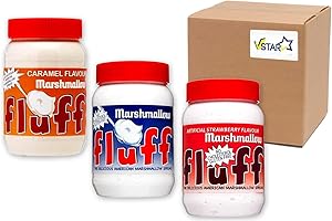 VSTAR Marshmallow Fluff Marshmallow-Aufstrich mit köstlichem Geschmack, 213 g Flasche (3 gemischt)