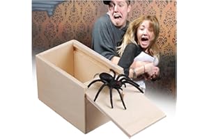 ZXCVWWE Spider Scare Prank Box,Wooden Scarebox Toy, Handcrafted Spider In Box Prank,Spider Prank Scare Box,Spider Novelty Toys Fake Spider In A Box Prank Gift For Adults Kids Halloween Fool's Day Gift(1PCS)