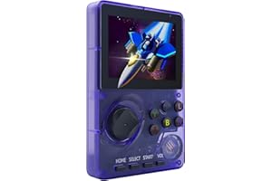 SCFRF Kids Handheld Retro Game Console Pre-loaded 100 Classic 16-Bit Games, Handheld Video Gaming Console with 2.8" Color Screen, Rechargeable Battery, Handheld Game for Boys Girls (Transparent Purple)
