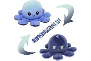 AM ANNA Double-Sided Flip Octopus Doll Toys (Gradient Blue-Navy Blue)