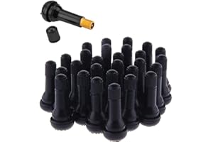 SNOWTAIN Schneespitze 40 Pièces Voiture Pneu Tubeless Valve Bouchon,TR413 Valves de Pneu,Caoutchouc Pneu Pneu Tige de Valve Set,Noir