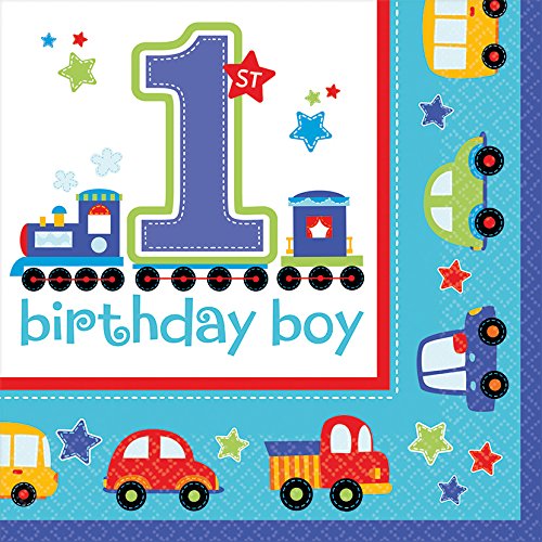 33-teiliges Party-Set 1. Geburtstag Junge birthday boy – Teller Becher Servietten Tischdecke für 8 Kinder / Personen - 4