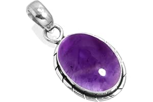 Jeweloporium 925 Sterling argent Fait main Pendentif for Femmes 12 x 16 ovale Gemme Boho argent Bijoux for Gift (99559_P)