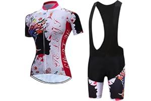 HOTLION Completo da ciclismo da donna, con pantaloncini, abbigliamento estivo per bici da strada
