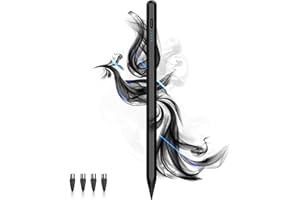 DOGAIN Stylus Pens for Touch Screens Power-Display Tablet Pen POM Tip Magnetic Rechargeable iPad Pen Compatible with iPhone/iPad/Samsung/Lenovo/and Other iOS/Android smartphone and Tablet Devices (Black)