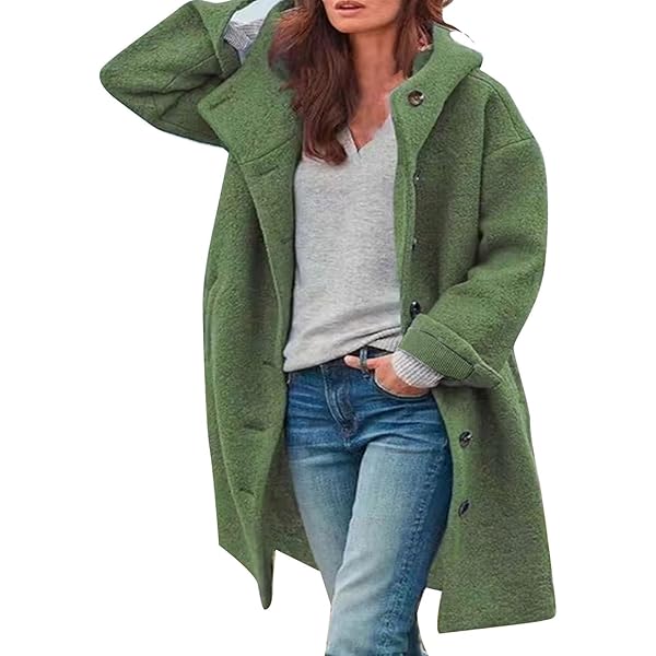 Manteau Femme Hiver épais Oversize Avec Capuche - Velours Doux, Longueur Loose, Coupe Tendance