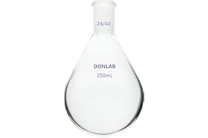 DONLAB FLK-05-250 ASTM STD Glass 250ml 24/40 Joint Recovery Flask Heavy Wall Single Neck Round Bottom Evaporating Flask