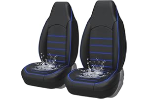 AUTOYOUTH Fundas de Asiento de Coche Delanteras de Piel sintética, Estilo de Moda, Asiento de Coche con Respaldo Alto, Protector de Asiento de Coche, 2 Piezas para Toyota, 2 Piezas (Azul)