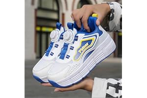 SMINNG Deformation Roller Shoes Retractable Skating Shoes That Turn into Rollerskates Outdoor Parkour Shoes with Wheels Adults/Kids Skates Rollerskate Wheel Shoes for Girls Boys B,42EU