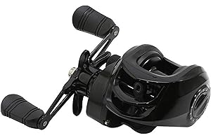 PEOSAARD Fishing Reels, Fishing Reels with Handle, 7.2:1 Gear Ratio Baitcasting Reels, Strong Lightweight Weather-Resistant Reel, Black Fishing Gear for Fishing Enthusiasts