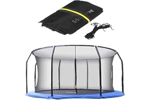 Generisch Filet de sécurité pour trampoline 244 305 366 427 cm - Filet de rechange Tampolin intérieur avec fermeture éclair et boucles - Filet de protection pour trampoline de jardin - Pour barres 6/8