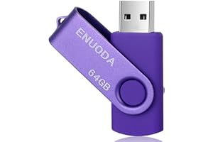 ENUODA Clé USB 64 Go Clef USB 2.0 Flash Drive Mini Portable Grande Capacité Mémoire Stick avec Lumière LED pour Le Stockage et la Sauvegarde (Violet)