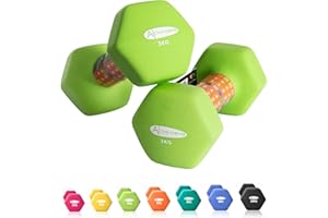 ACTIVE FOREVER Dumbbells Set of 2, Hex Dumbbells Pair, Neoprene Waterproof Non-slip Dumbells Set