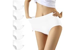 YouShow Women's Knickers High Waist Cotton Underwear for Women Ladies Full Briefs Pant Multiple Colors and Sizes 5 Pack