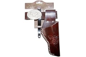 J.G.Schrödel Eagle Cowboy Pistolengürtel mit 1 Holster & Nieten, detailreicher Sheriff Western Holster für Spielzeugpistole, Gürtellänge 95-135 cm, Lederimitat, Braun (7500155)