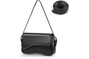 Etercycle Shoulder Bag for Women, Clutch Purse PU Leather Crossbody Bag with 2 Adjustable Straps and Zipper Closure Handbag Y2K Trendy Hobo Bag