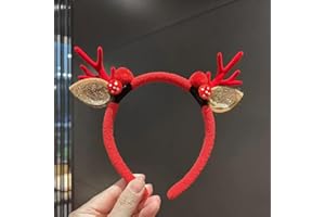JUSTUSNX JUSTUNX Christmas Headband Reindeer Horn Hair Band Accessori per feste di Natale per donne e ragazze (A)