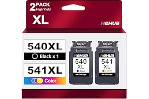 HEHUA 540XL 541XL PG-540 CL541 Compatible avec Les Cartouches d'imprimante Canon 540 541 XL pour Canon PIXMA TS5150 MG3650 MG3350 TS5151 MG3150 MG3250 MX535 MX475 MG4250 PG540XL CL541XL (1 Couleur 1 Noire