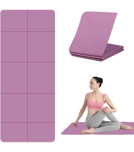 Tapis De Yoga Pliable Navaris - Antidérapant, Léger Pour Voyage - Fitness, Pilates