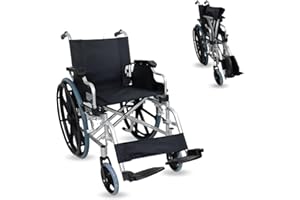 Mobiclinic®, Fauteuil roulant pliable, Léger, Système sous trottoir, Frein de stationnement, Modèle ópera, Aluminium, Roulettes solides, Accoudoirs pliants, Repose-pieds amovibles, Ergonomique